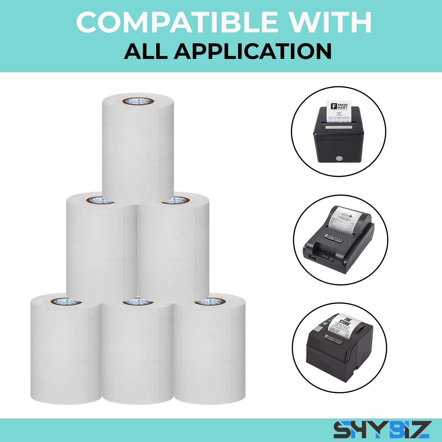 58mm (2 inch) 55 GSM Thermal Paper Roll (Pack of 10)